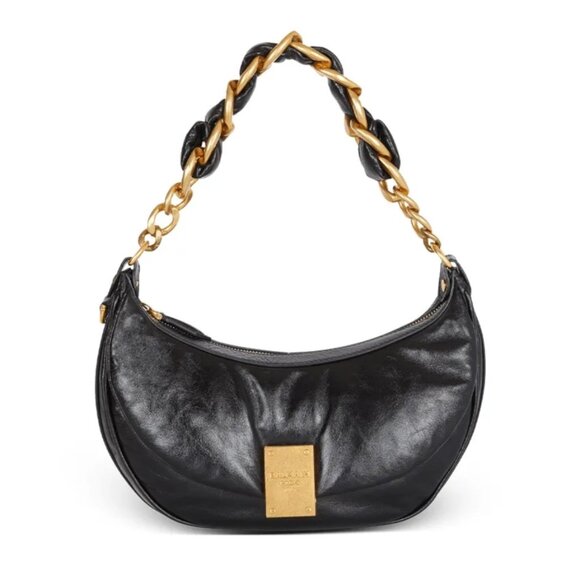 Balmain 1945 Crinkled leather Half Moon Hobo - Picture 2 of 13